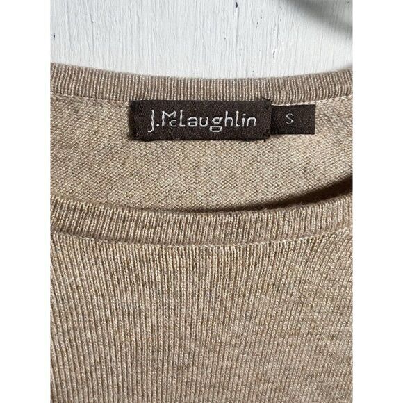 J. McLaughlin Jamey Sweater Womens Small Tan Pullover Buttons Career Ladies.  Jj - Picture 4 of 5